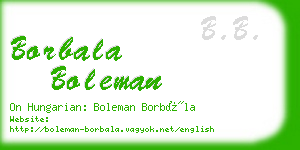 borbala boleman business card